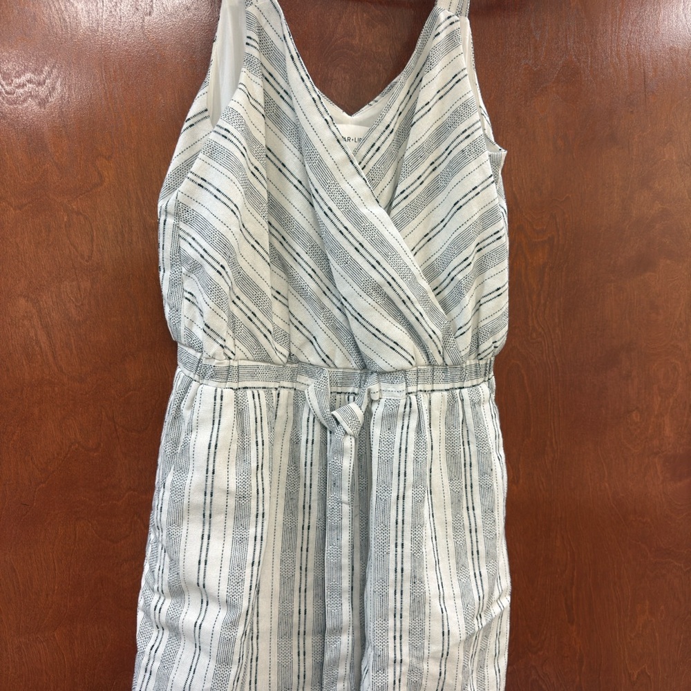 Sugarlips White and‎ Black Striped Shorts Romper Xs